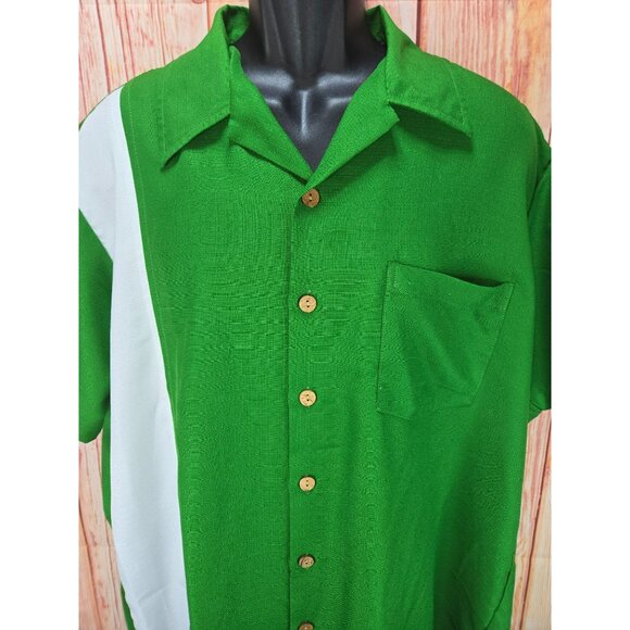 Maui Trading Co. Green Hawaiian Shirt XL - Picture 3 of 7